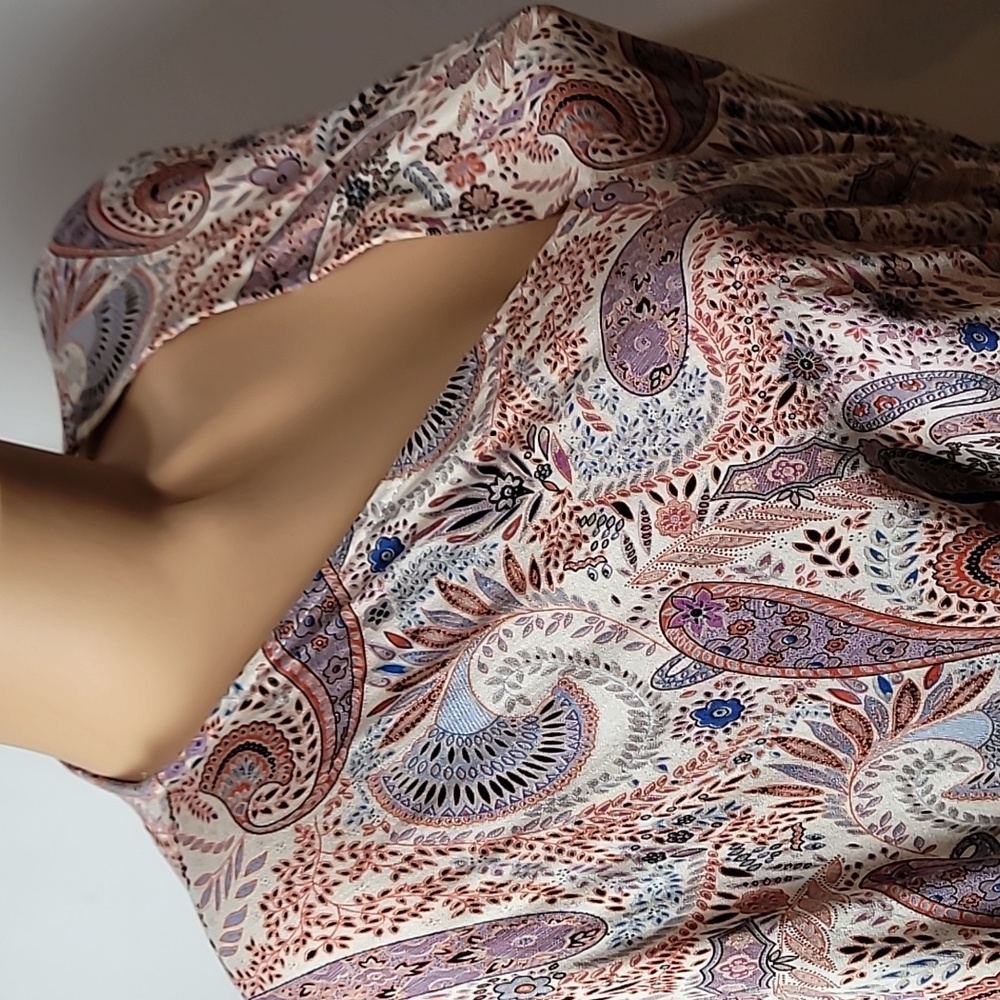 Boho Mittoshop Paisley & Floral Dress ~ V-neck ~ Flowy ~ Mauve ~ Cowgirl core - Picture 15 of 17